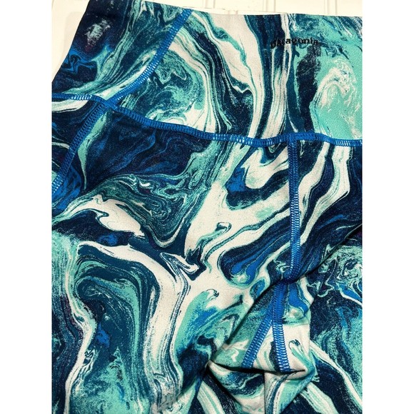 Patagonia Worn Wear Blue Colorful Small Women’s Leggings Workout‎ Fitness - Picture 4 of 7